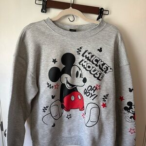 Disney Mickey Mouse Gray Sweatshirt with Red Accents